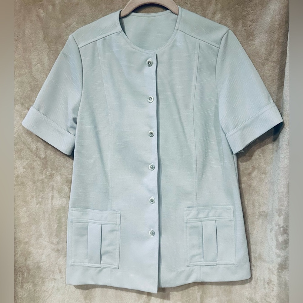 COS Vintage Women's Light Gray Button-Down Shirt